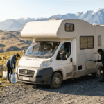 Furgoneta camper estacionada en medio de los impresionantes paisajes chilenos