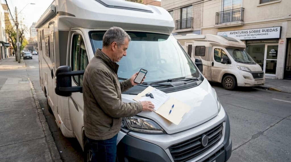 Revisión de motorhome antes de arrendar en Chile